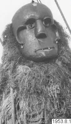 Wooden mask, smoothed and blackened