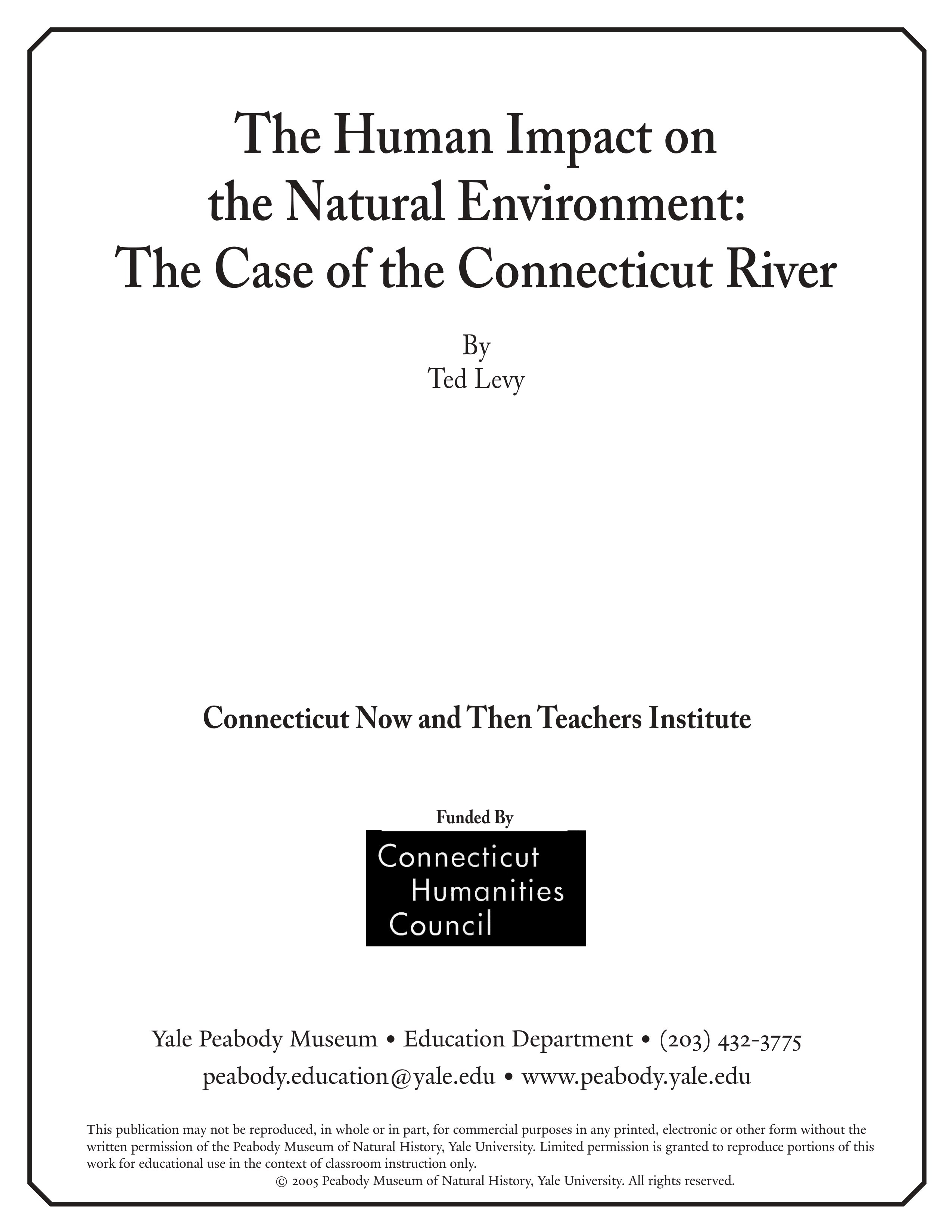 The human impact on the natural environment