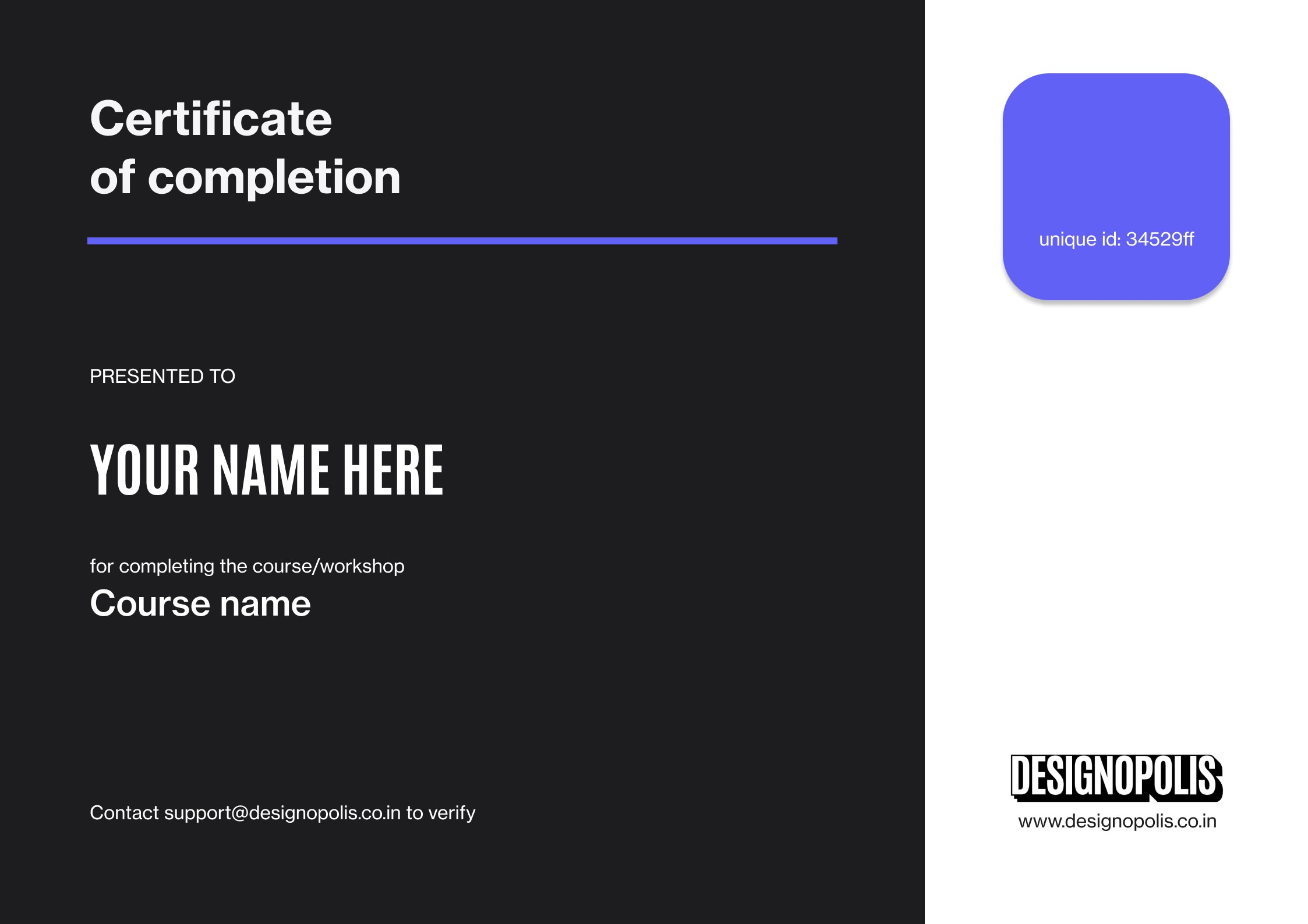 designopolis certificate