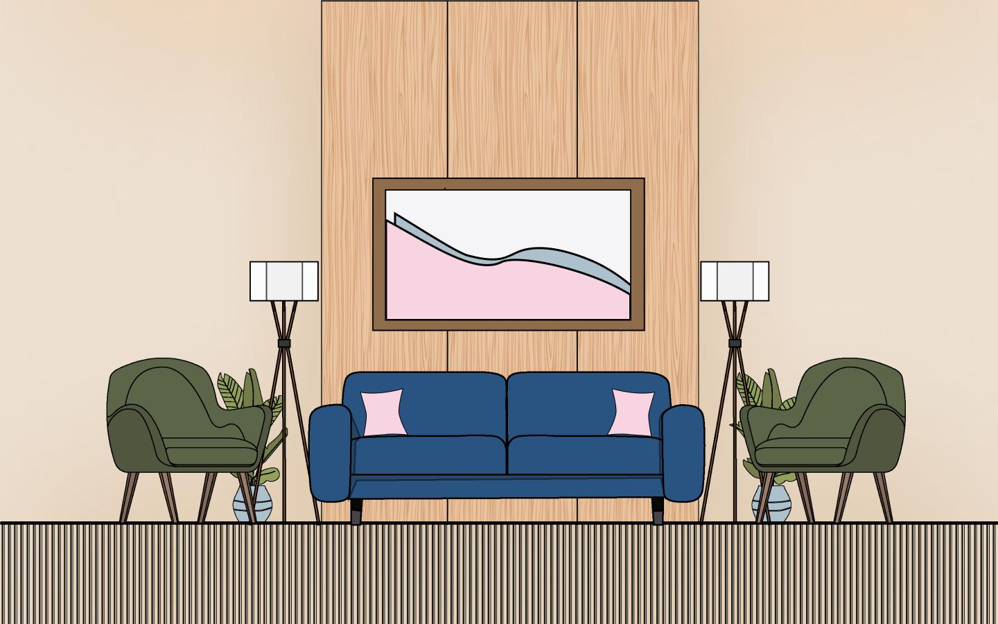 illustration of a laptop on a desk