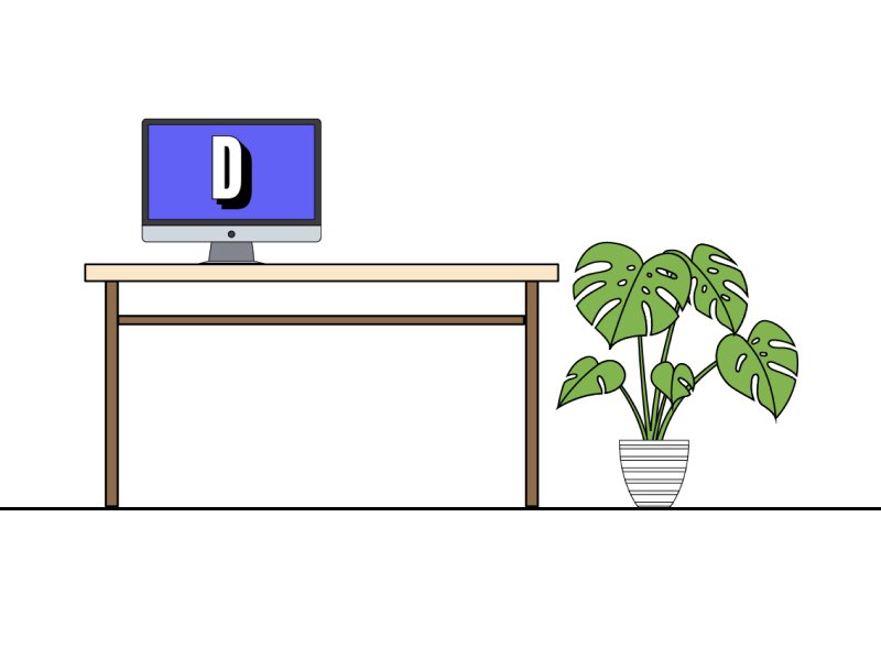illustration of a laptop on a desk