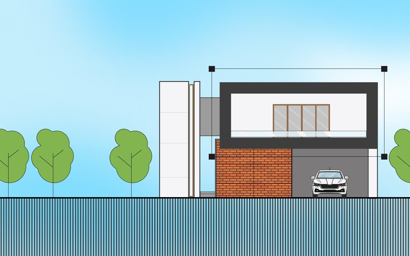 designopolis facade design course cover featuring a modern building illustrations