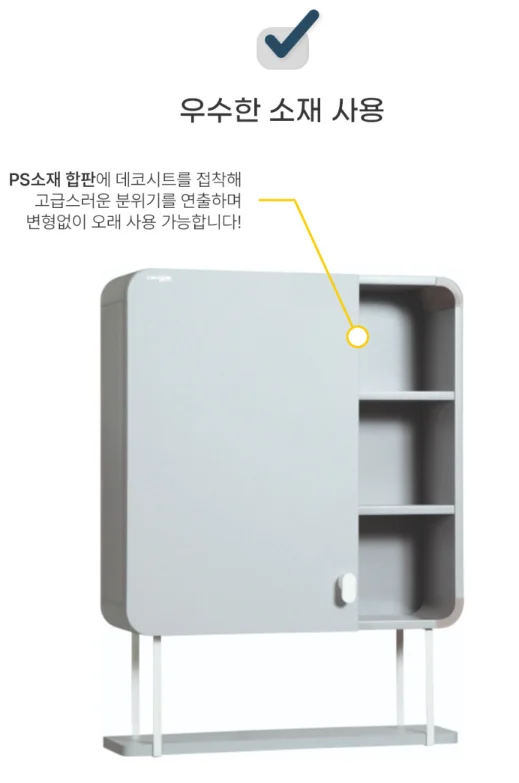 카비원 1도어 라운드 하단오픈 선반 상부장 내츄럴우드 280R 상세 이미지 2