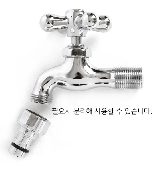 십자형 가로 카플링 수도꼭지 (온,냉수) 상세 이미지 2