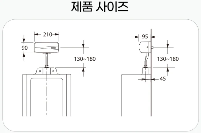 자바 소변 감지기 건전지식 자동 소변기 센서  500B 상세 이미지 7