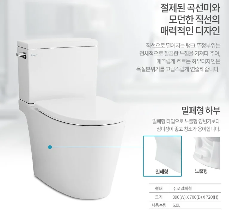 이누스 절수형 투피스 양변기 1715 상세 이미지 1