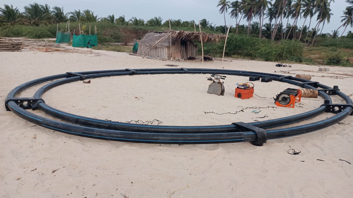 Raft construction for seaweed cultivation