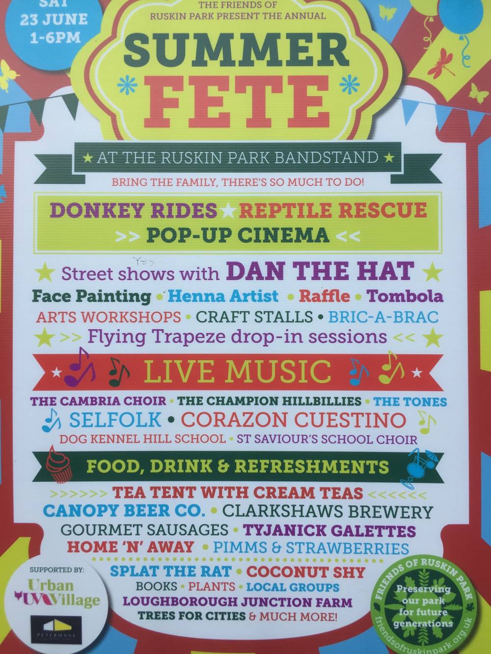 EVERYONE IS INVITED TO THE RUSKIN PARK SUMMER FETE 2018
