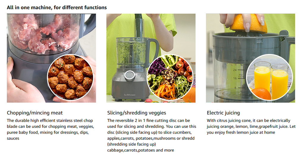 La Reveuse Electric Mini Food Chopper, Vegetable Fruit Cutter, Meat Gr – La  Reveuse Home Appliances