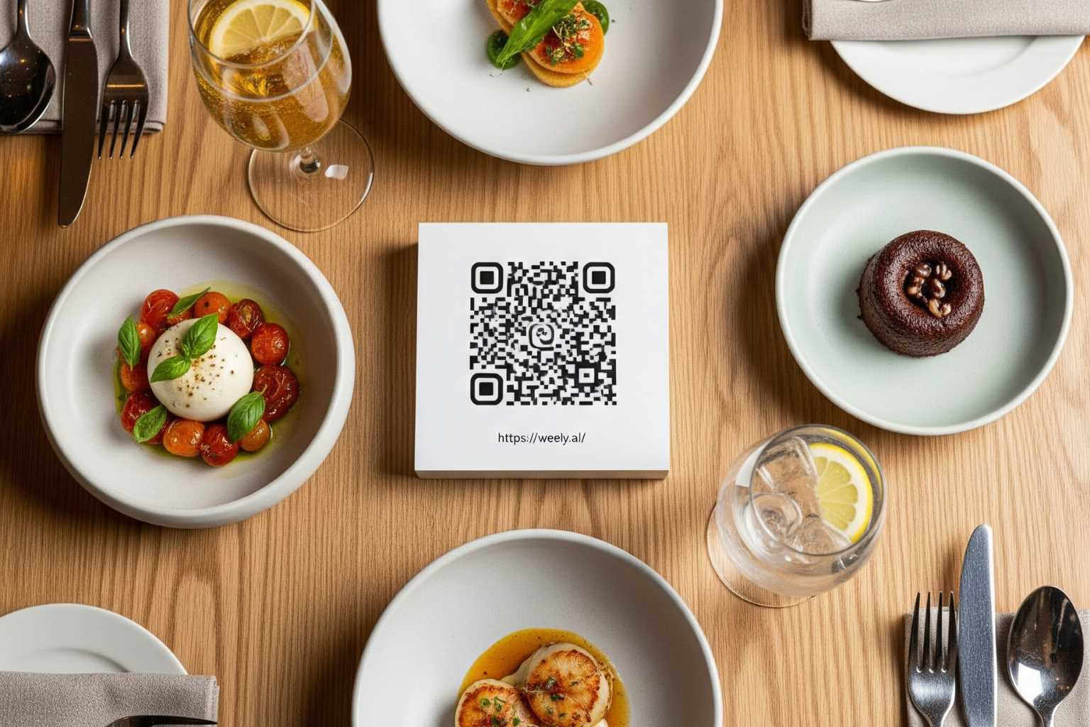 QR code on a restaurant table