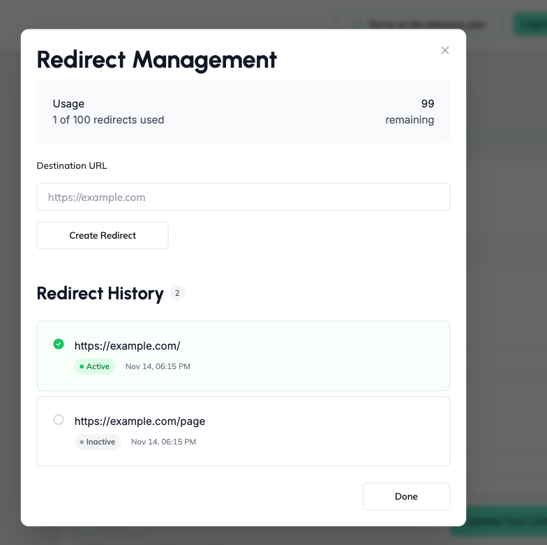 Edit a Destination URL