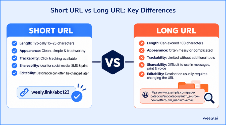 Short URL vs Long URL Key Differences