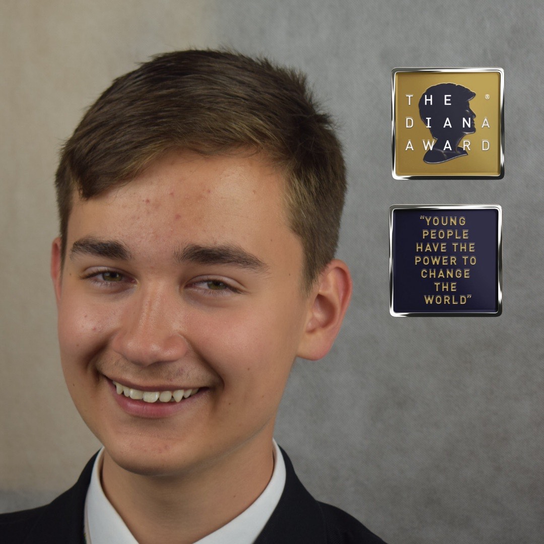 Dmitrijs and the Diana award logo.