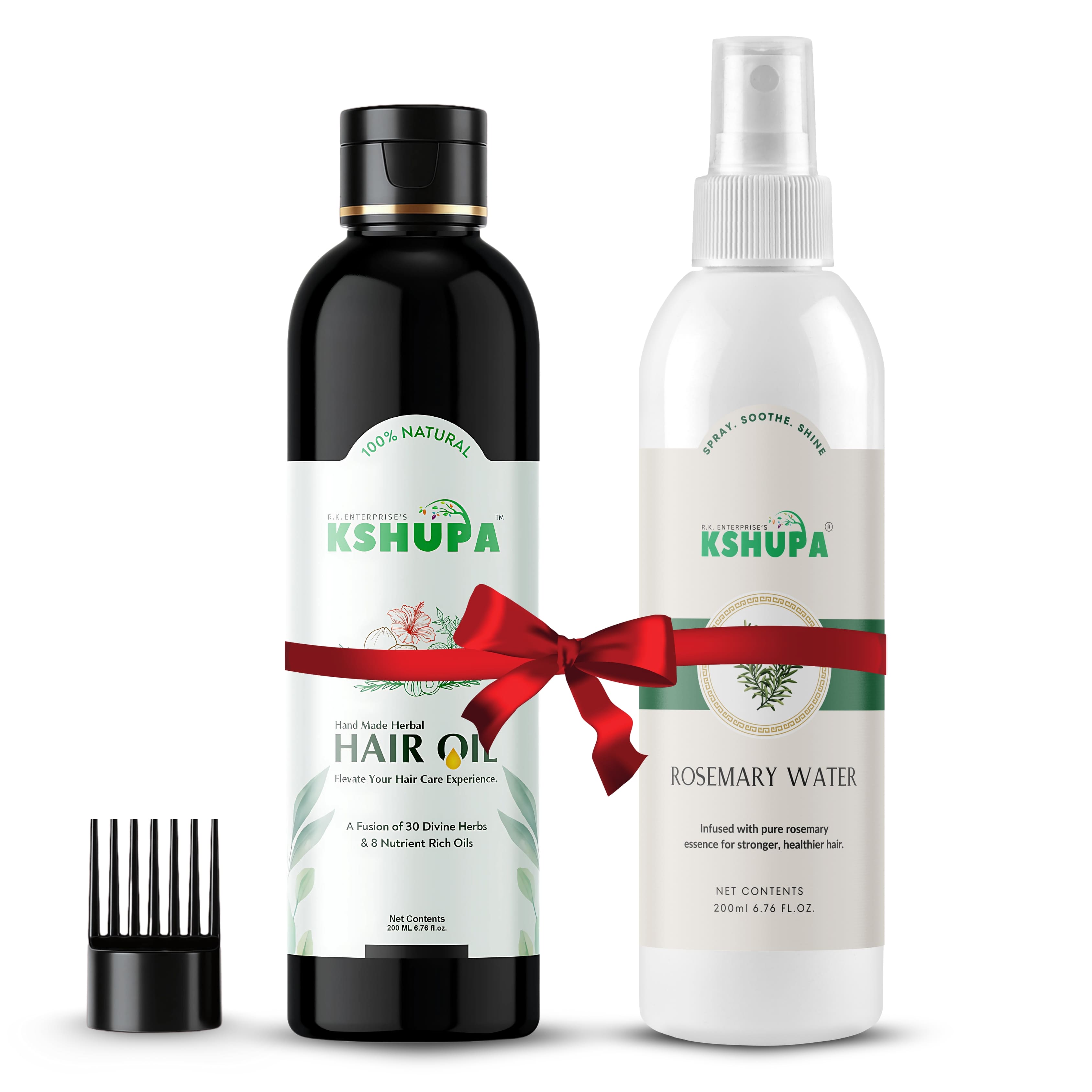 HERBAL HAIR GROWTH COMBO | Handmade Herbal Hair Oil (200ml) + Rosemary Water (200ml) | Anti Hair Fall & Scalp Refresh
