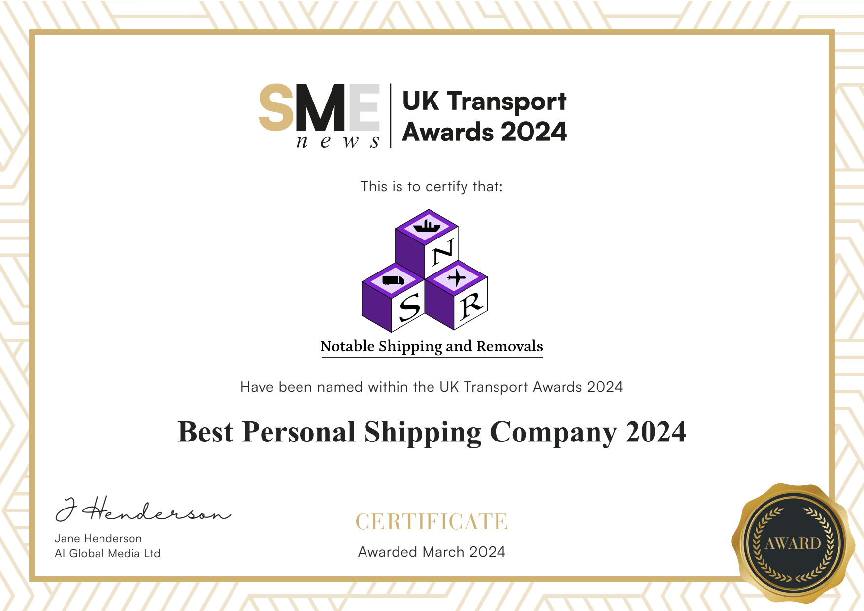 SMB transport Award