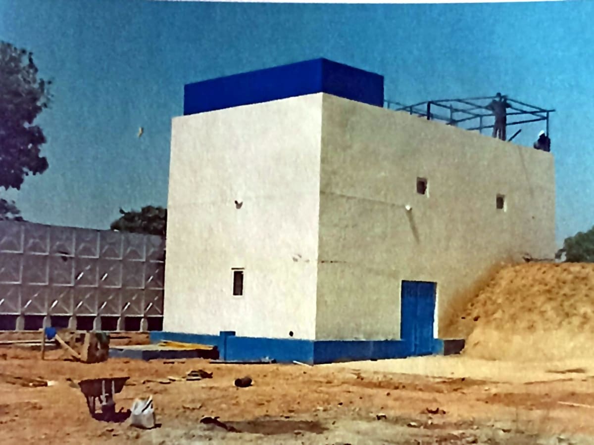 The new water treatment house at its completion