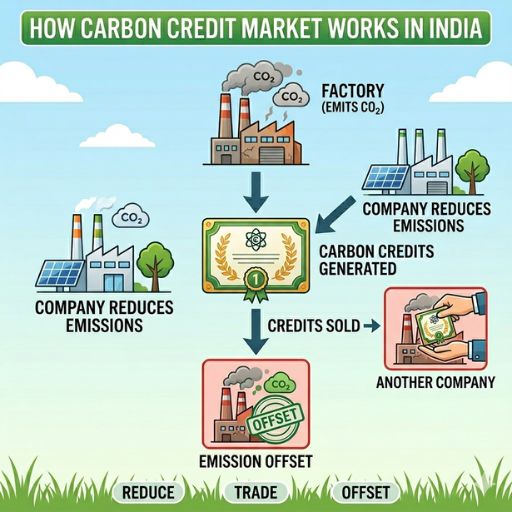 Carbon credit market India trading carbon credits system
