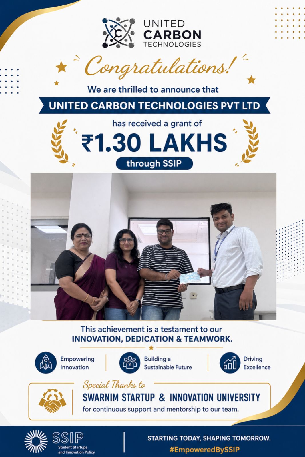 Climate innovation grant recognition United Carbon Technologies