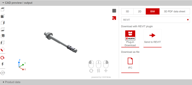 W&uuml;rth CAD database preview
