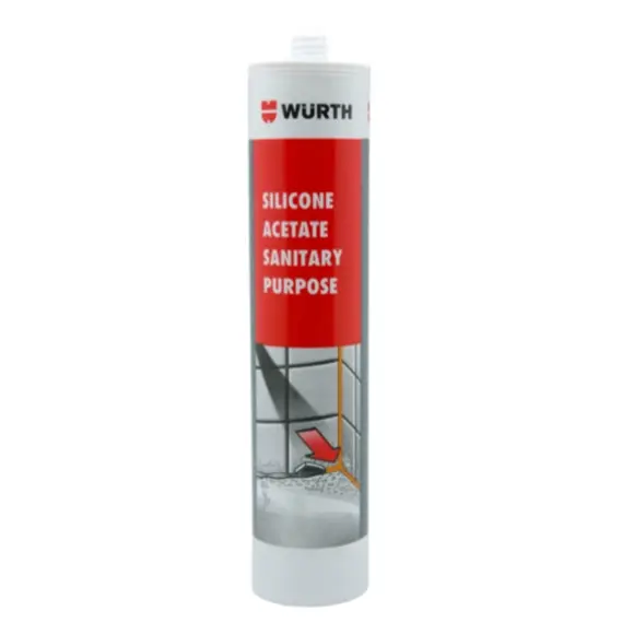 Silicone acetate sealant cartridge in stocked colours