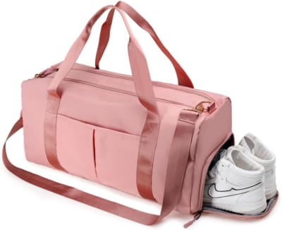 bolsa transversal mala de academia bolsa esportiva de viagem, ideal para banhos de piscina, bolsa de ginástica impermeável, praia, natação, ioga, esportes (rosa)