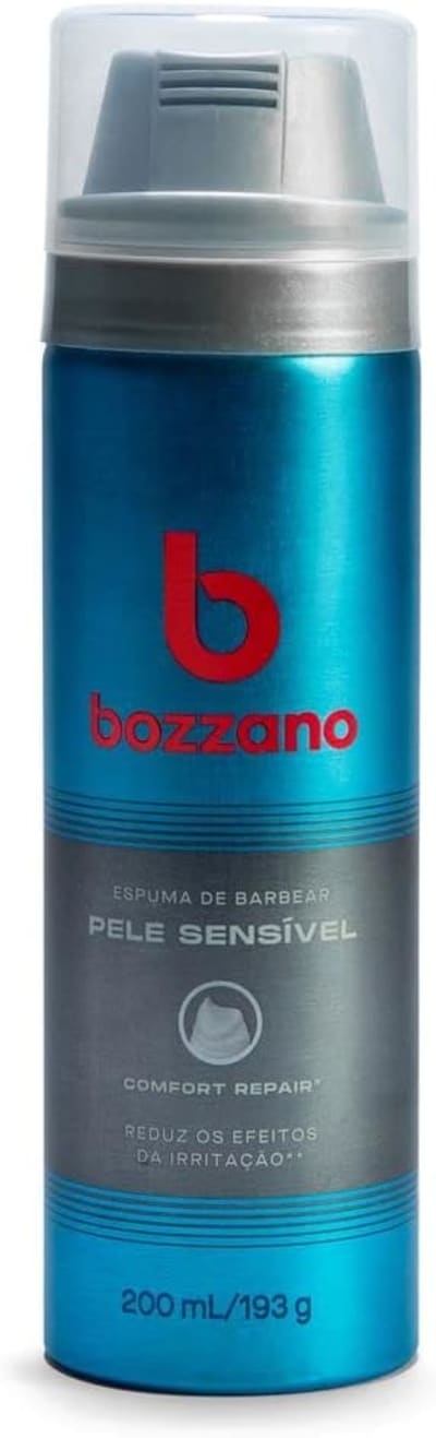 bozzano espuma de barbear pele sensível 1 cinza