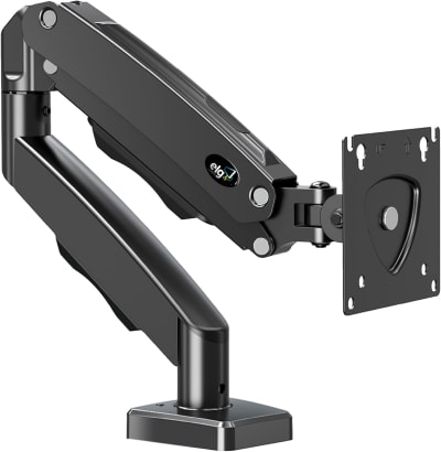 elg, f80n, suporte articulado de mesa, pistão a gás, design compacto e retrátil, ergonômico, monitores 17'' a 35'', 2kg a 9kg, preto