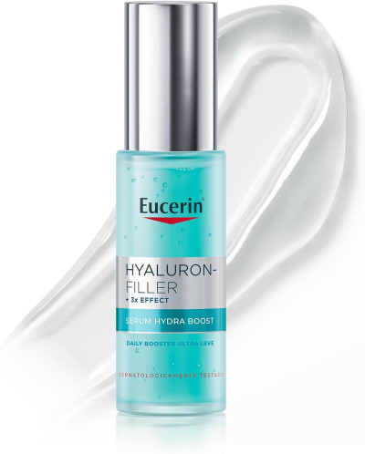 eucerin sérum facial daily booster ultraleve 30ml, 24h hidratação, fortaceledor, hyaluron-filler, ácido hialurônico, antirrugas, hidratante