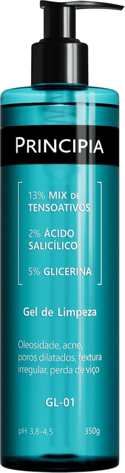 principia, gel de limpeza facial 2% ácido salicílico + 5% glicerina gl-01 com 350g