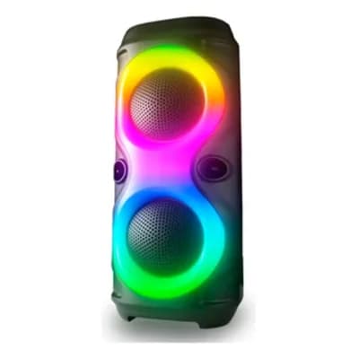 caixa de som amplificada bluetooth rádio fm 250w rms tws led rgb portatil sem fio usb tcs300 cor preto the black tools