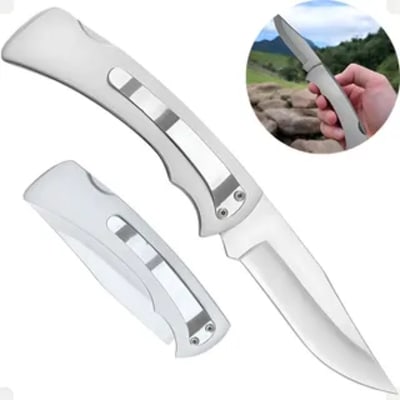 canivete inox de bolso e cinto dobrável com presilha e trava estilo aço zebu marca t7
