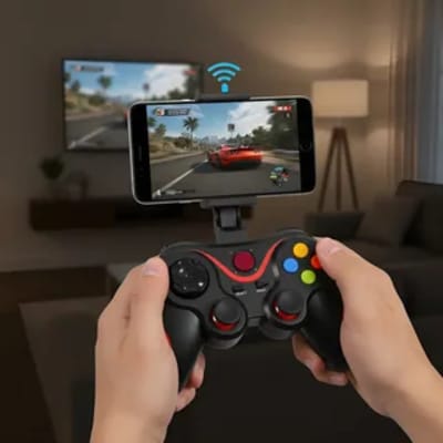 controle sem fio joystick bluetooth para ps4 videogame tv samsung pc p4 ps 4 dual shock manete pc gamer tv smart controle bluetooth sem fio celular headset com p2 - marca redfin