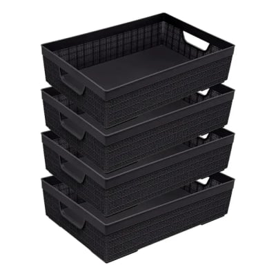 kit 4 cestos organizadores armário gaveta lavanderia 2l
