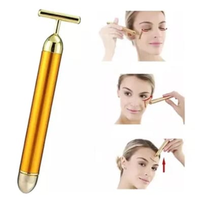 massageador facial elétrico tiptoys anti rugas botox dourado