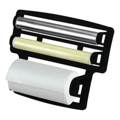 porta papel toalha triplo suporte rolos para cozinha 3 em 1 cor preto