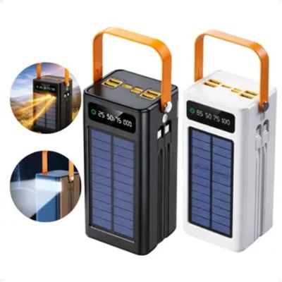 power bank turbo carregador portátil 50.000mah digital usb rápido display digital preto nixzen