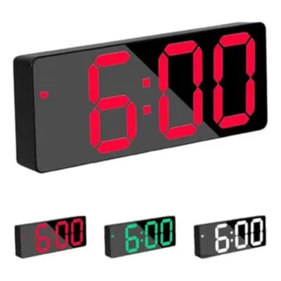 relógio digital despertador mesa cabeceira quarto idoso cor branco micgeek