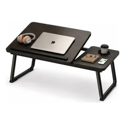 suporte de cama desk slim c/ mousepad p/ notebook | preto