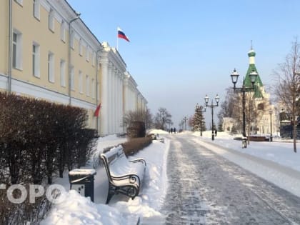 Морозное воскресное утро в Нижнем Новгороде начнется с небольшого снегопада