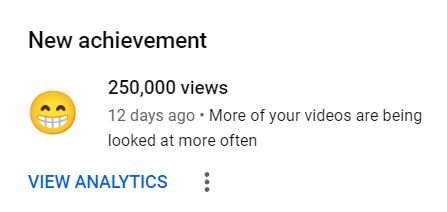 YouTube creator achievement unlocked: over 250,000 organic views on James Jernigan's channel