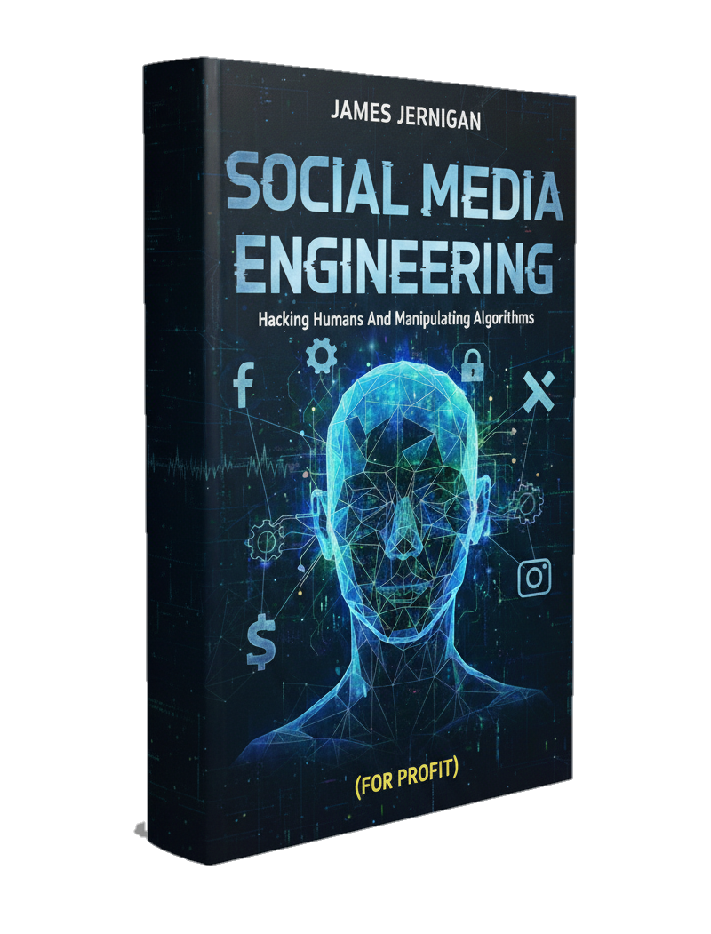 Social Media Engineering: Hacking Humans & Manipulating Algorithms For Profit — book cover by James Jernigan, available on Amazon
