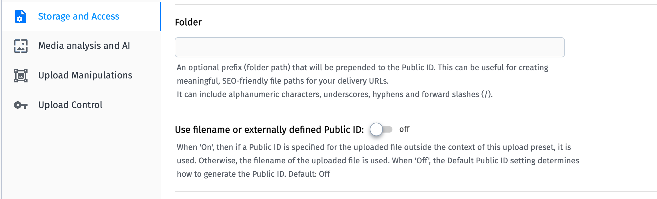 Externally defined public ID