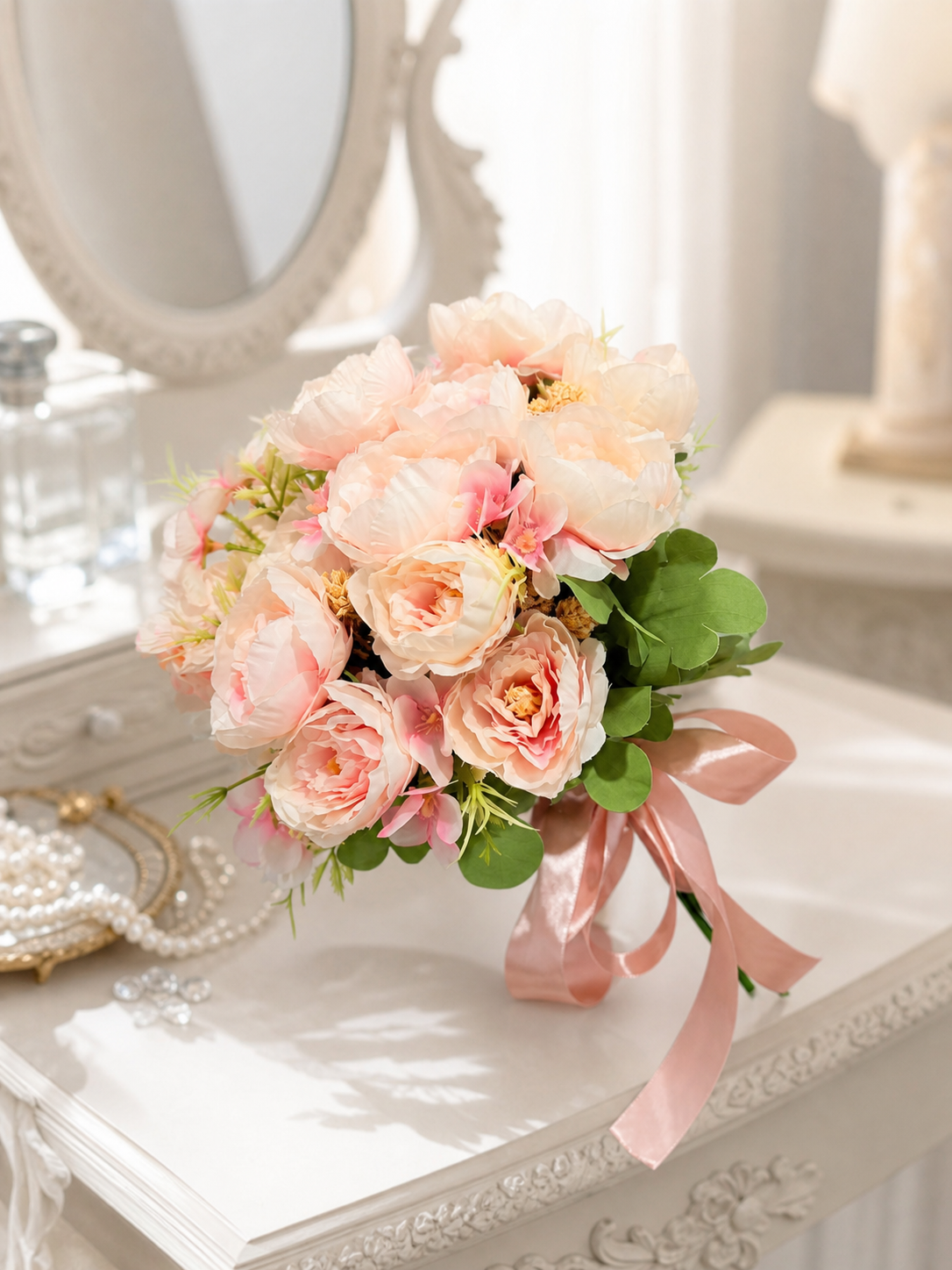 Blush Satin Bouquet thumbnail 5