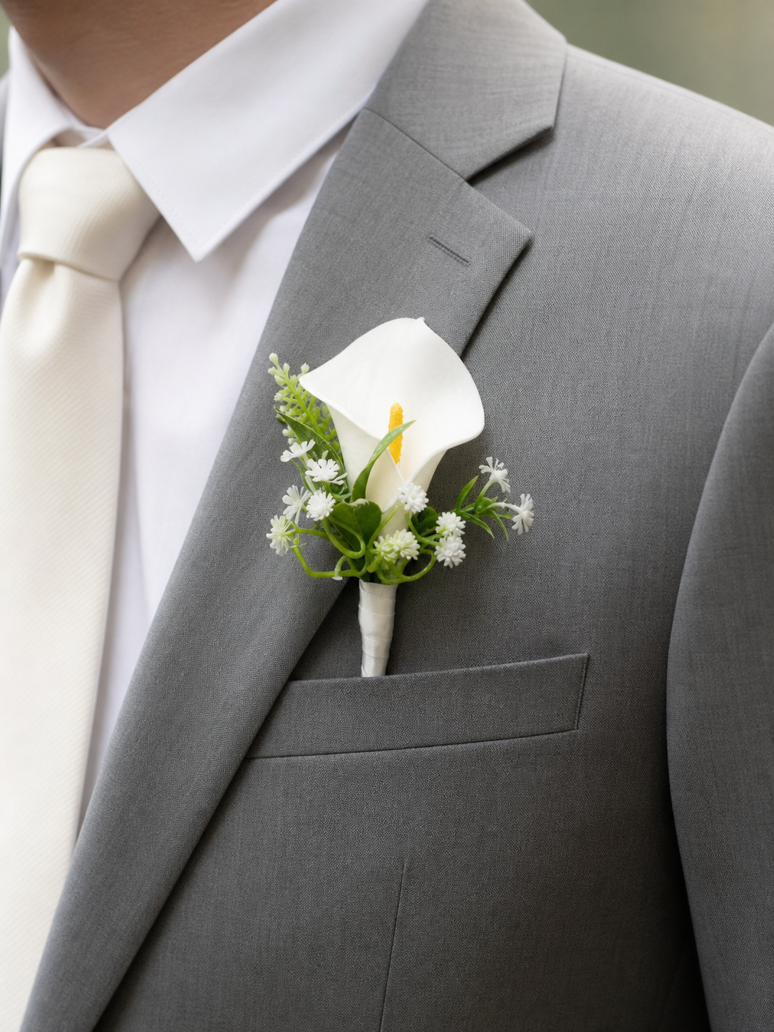 Ivory Calla Corsage thumbnail 4