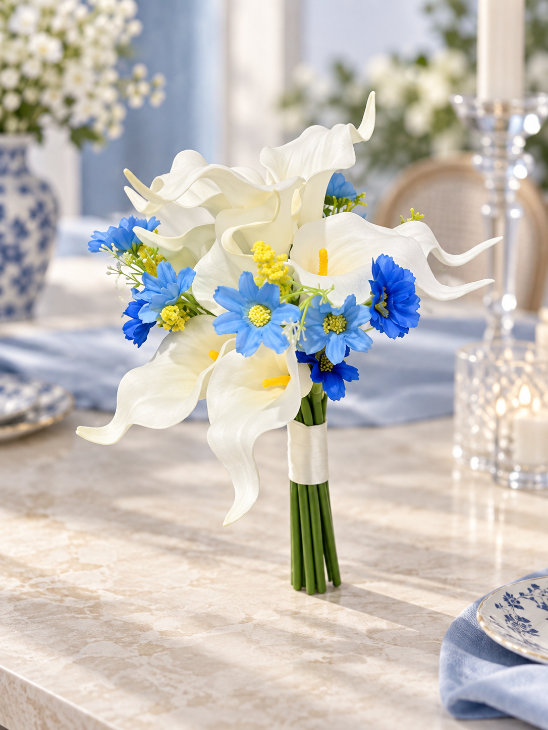 Azure Ivory Calla Bouquet thumbnail 5