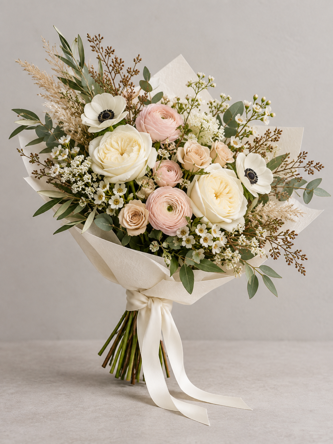Ivory Blush Garden Bouquet thumbnail 3