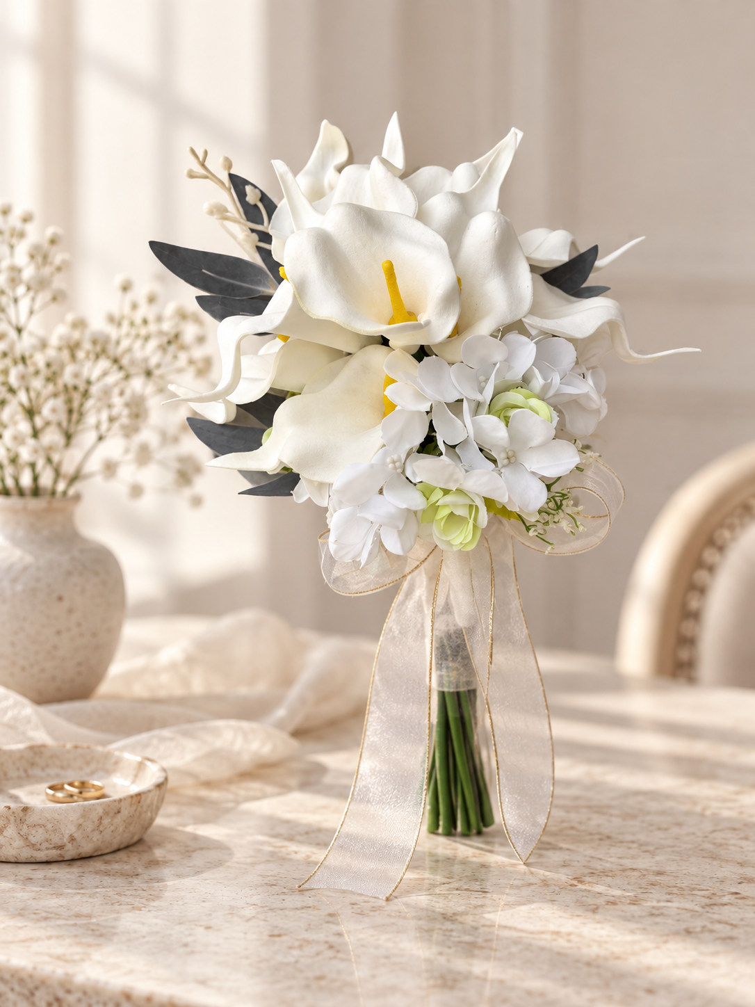 Ivory Calla Pearl Bouquet thumbnail 5
