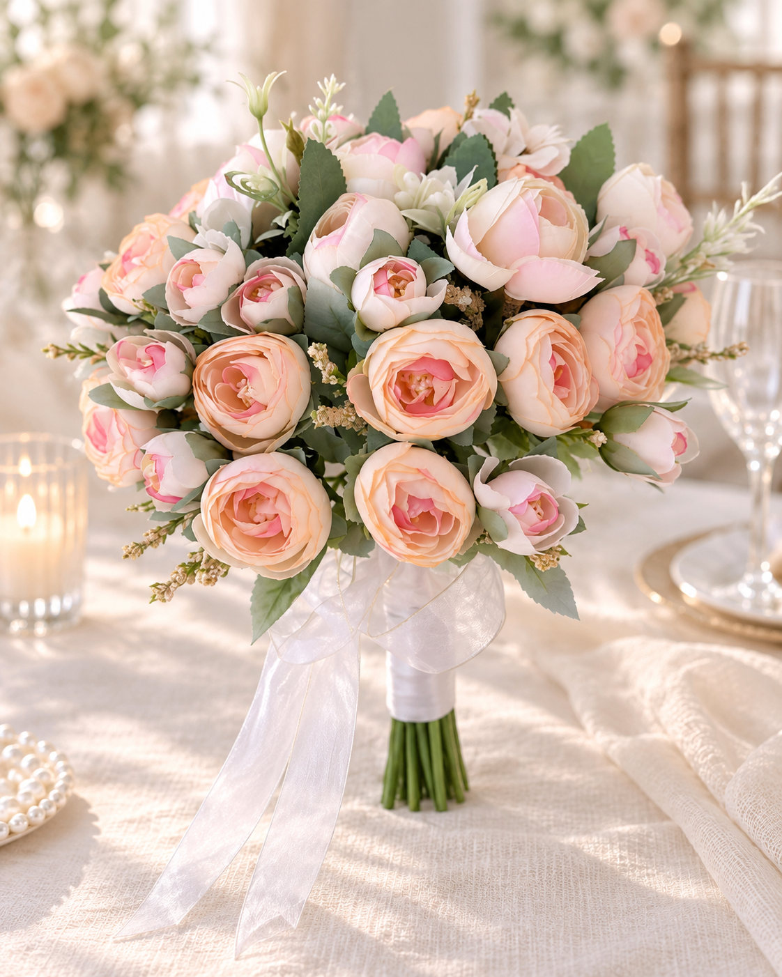 Blush Pearl Bouquet thumbnail 5