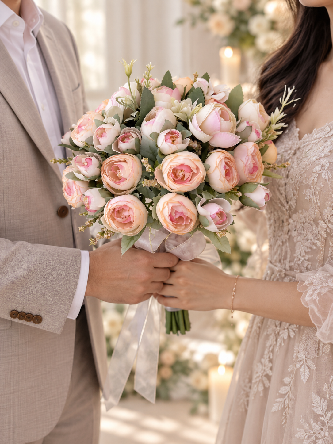 Blush Pearl Bouquet thumbnail 4