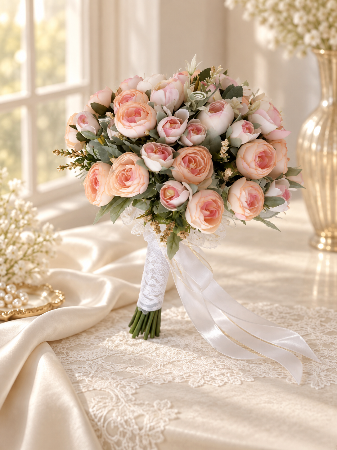 Peach Lace Bouquet thumbnail 5